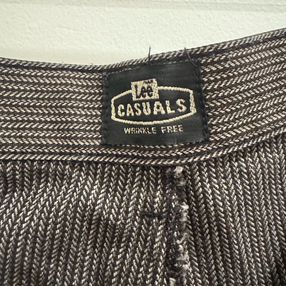 Lee Casuals Women’s Cream & Brown Pleated Tweed Pants Size 10L - Picture 3 of 7